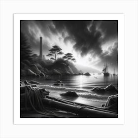 Black And White Painting 2 Art Print