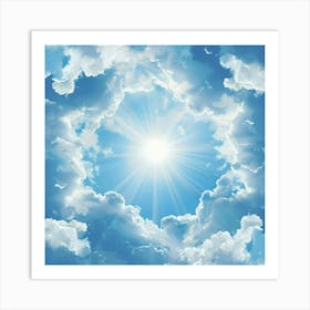 Sun Shining Through Clouds Art Print