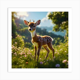 Deer In The Meadow 2 Art Print