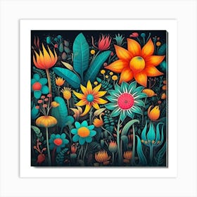 Colorful Flowers 3 Art Print