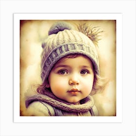 Little Girl In Hat Art Print