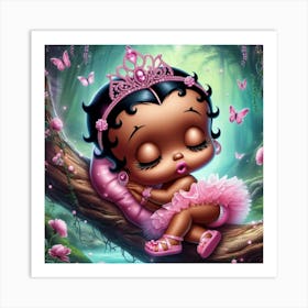 Little Princess Sleeping In A Tree Art Print