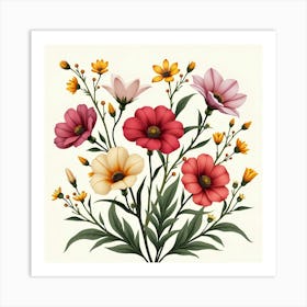 Watercolor Flowers 33 Art Print