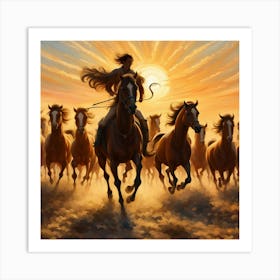 Herd Of Horses Art Print