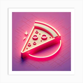 Neon Pizza Art Print