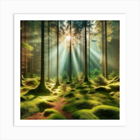 Sunrise In The Forest 12 Art Print