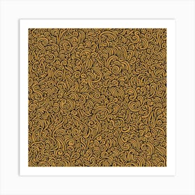 Gold Paisley Pattern, A Seamless Pattern, Flat Art, 179 Art Print