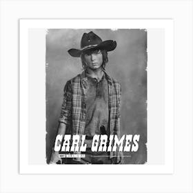 The Walking Dead Carl Silver Portrait Art Print