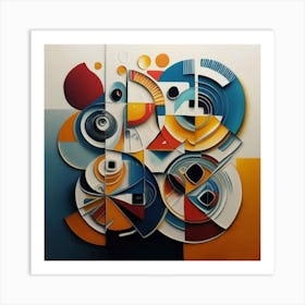 abstract painting with geometric 6 Art Print