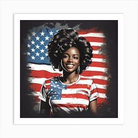 American Girl With Afro 2 Art Print