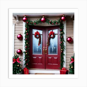 Christmas Door Decor Art Print