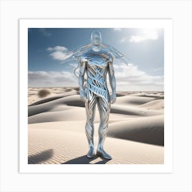 Futuristic Man In The Desert 5 Art Print