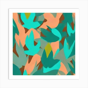 Single Tropical Leaf pattern art, 117 Art Print