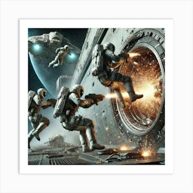 Asterian Astro Marauders Breaching Ships Art Print