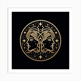 A Zodiac symbol, Twins 2 Art Print