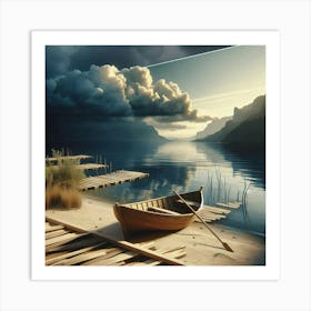 Boat On The Lake Art Print