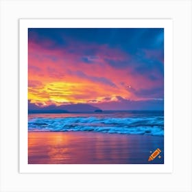 Sunset On The Beach Art Print