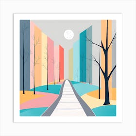 Road In The City VECTOR ART Art Print