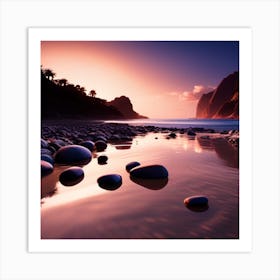 Sunset On The Beach 1 Art Print