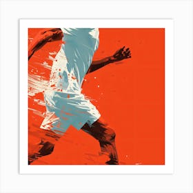 Soccer Player Running Art Print