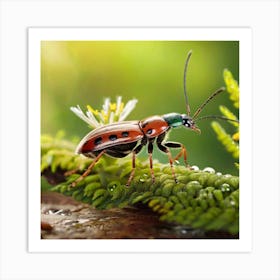 Beetle On A Leaf Art Print