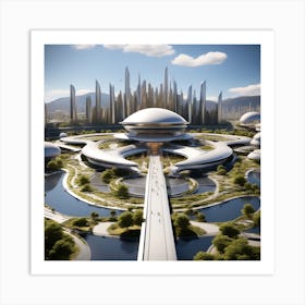 Futuristic City 180 Art Print