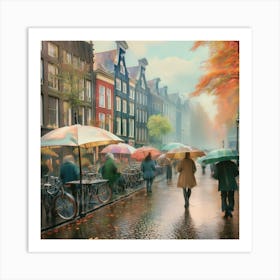 Amsterdam In The Rain 14 Art Print