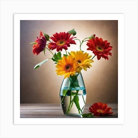 Gerberas In A Vase Art Print