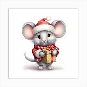 Santa Mouse 9 Art Print