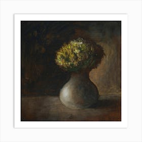 Yellow Flowers In A Vase - square painting Anton Maliar floral classic old masters figurative hand painted Art Print