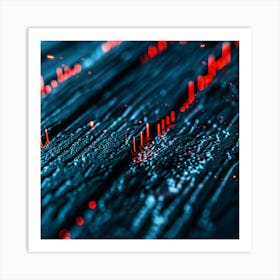 Abstract Red Light Art Print