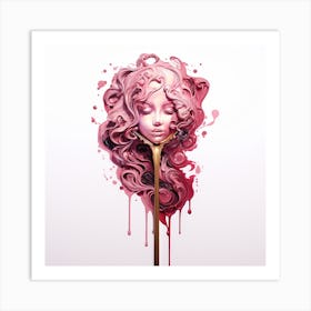 Pink Haired Girl 4 Art Print