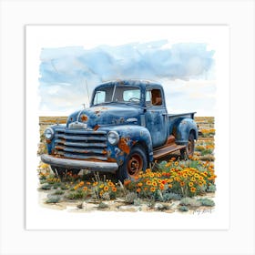 Old Truck In The Desert Art Print