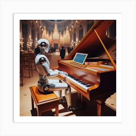 Robot Playing Piano 4 Art Print