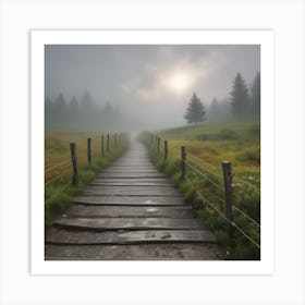 Path In The Fog Art Print