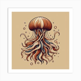 Elegant Jellyfish with Flowing Tentacles Art Print