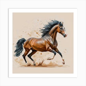 Spirited Horse Gallop Print Art Art Print