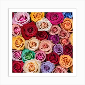 Colorful Roses Background 36 Art Print