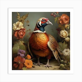 Pheasant Square Art Print 2 Art Print