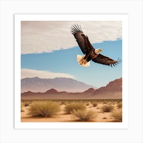 Bald Eagle In The Desert Art Print