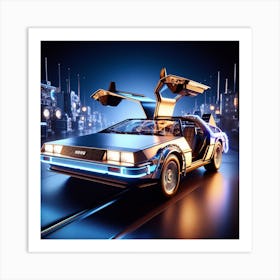 Back To The Future Delorean 1 Art Print