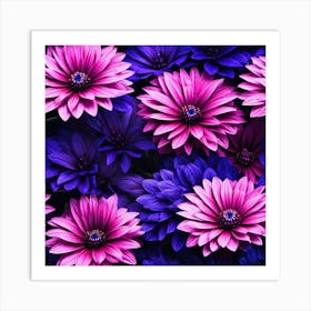 Purple And Pink Flowers 1 Art Print