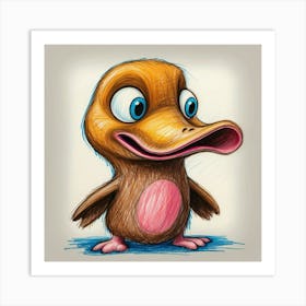 Cartoon Duck 1 Art Print