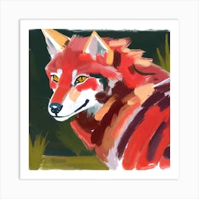 Red Wolf 02 Art Print