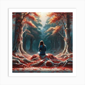 Girl In The Forest 2 Art Print