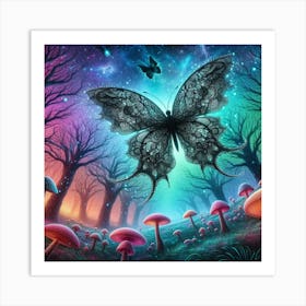 Butterfly In The Forest 45 Art Print