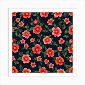 Fabrics With Floral Pattern Background 1 Art Print