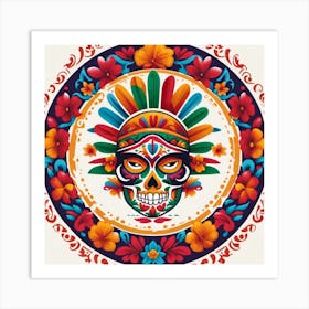 Day Of The Dead Skull 98 Art Print