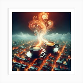 Coffee In The City Art Print