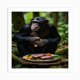 Chimpanzee Eating Art Print